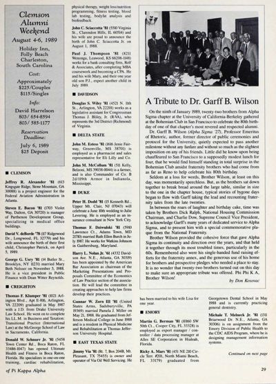 Clemson Alumni Weekend